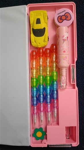 pencil box filled with cute stationery #stationery #ytshorts #viral #trending #shorts