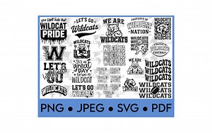High School, Pep Rally, School Spirit, Wildcat Mascot SVG, Wildcat Volleyball, Custom Wildcat, Wildcat Football PNG, Wildcat Basketball - Etsy