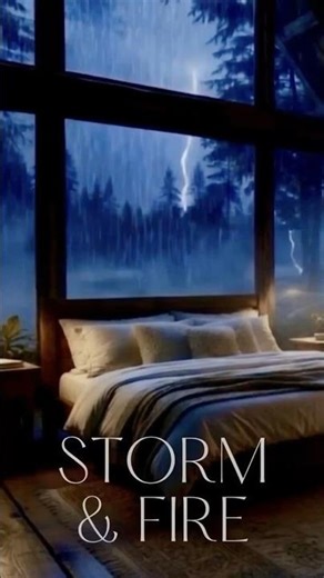 Cozy Rain Crackling Fireplace & Thunder #shorts #relaxation #rain #relax #shortsvideo #asmr