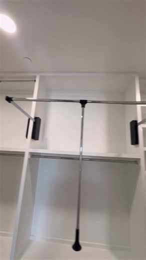 Installed pulldown clothes rod. Great way to maximize your hanging space. #bswconstruc