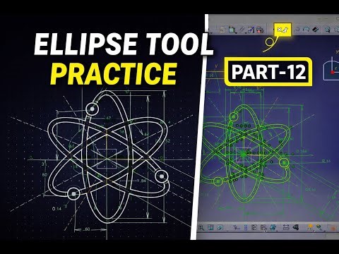 Ellipse Tool Practice & Complex Intersecting Sketch | CATIA V5 Sketcher Exercise Part-12