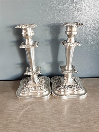 Vintage Ornate Silver Plated Candlesticks, Birmingham Silver Co Pair - Etsy
