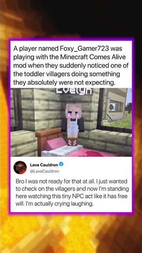 A player was playing with the Minecraft Comes Alive mod...