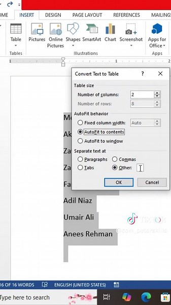 🖋️ How to Convert Text into a Table in MS Word | Step-by-Step Guide 📌 Want to format text into a structured table in MS Word? Learn how to convert text into a table in just a few clicks! 🎯 This tutorial covers: ✅ How to select and format text for conversion ✅ Step-by-step guide to using the