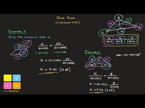 Sine Rule for Unknown Side Lengths - Formula and Worked Examples