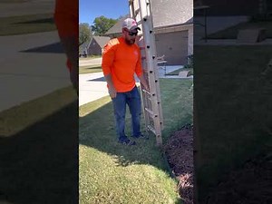 How to work a 32’ ladder safely for hanging Christmas lights