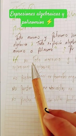 All monomials and polynomials are algebraic expressions. Is every algebraic expression a monomial...