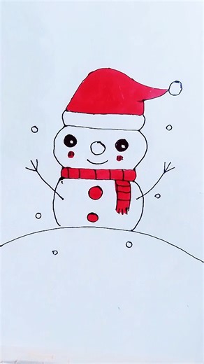 How to draw a snowman #snowman #drawing #easydrawing #snowmanart