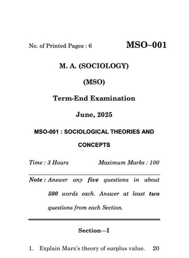 MSO–001 June 2025 | IGNOU Previous Year Question Paper