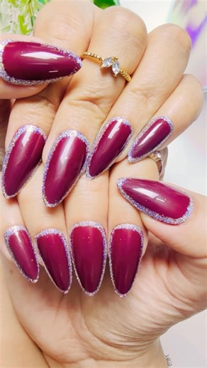 🍷These Royal Maroon Nails Are Stunning! DIY at Home 💅✨#nails #nailart #naildesign #viral #trending