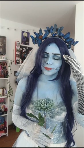 Pt 4: Customizando mi cosplay de Emily CORPSE BRIDE 👰🏻‍♀️🦋✨#corpsebride #emilycosplay #makeup