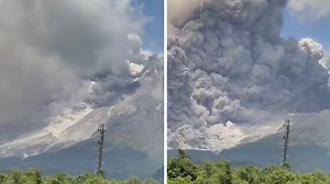 Shocking Video Shows Indonesian Volcano Erupting