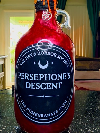 Persephone’s Descent ✨️ Sealed in devotion. Bound by oath. An underworld ritual piece inspired by descent, transformation, and return. 🖤 The Hex and Horror Society #witch #witchcraft #foryoupage #occult #potion