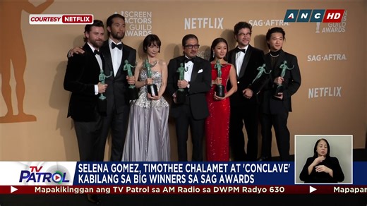 Kabilang sa big winners sa Screen Actors Guild Awards sina Selena Gomez, Timothée Chalamet, at pelikulang "Conclave". Ginamit din ang SAG Awards na pagkakataon para himukin ang mga manonood na mamulat sa anila'y kasalukuyang krisis sa Amerika. #StarPatrol Kaugnay na ulat: https://www.abs-cbn.com/lifestyle/fashion/2025/2/24/sag-awards-best-dressed-men-2025-1145 | TV Patrol