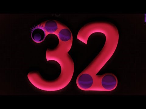 ENDLESS NUMBERS COUNT 32, RED FILTER EFFECT, BEVEL EFFECT, INVERSION COLOR EFFECT, G MAJOR EFFECT.