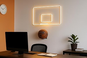 LED Neon Basketball Hoop Wall Light: Teen Room Decor - Etsy