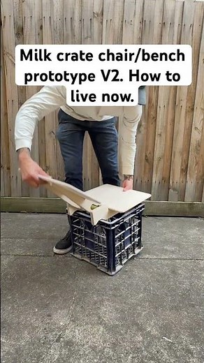 Milk crate chair/bench prototype V2. Hot to make your own live now. #scandinaviandesign #nudemodular