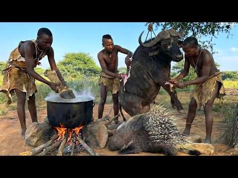 Ancient Hunting and Survival with the Hadzabe Tribe — Facing Wild Buffalo Using Primitive Methods?