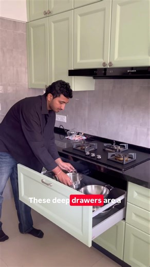 Modular Kitchen Storage Ideas | Deep Drawers Design