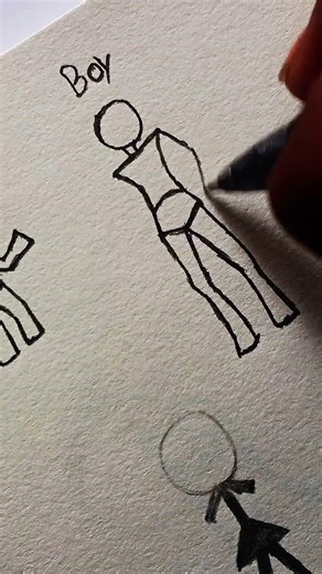 How to draw a Male stickman body tutorial ✏️ #art #howtodraw #tutorial