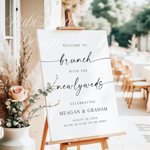 Brunch With the Newlyweds Welcome Sign Minimalist Wedding Brunch Sign Modern the Morning After Wedding Welcome Poster Printed & Shipped ML - Etsy