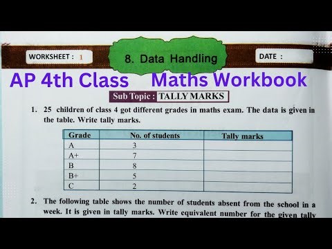 AP 4th Class maths workbook (Data handling, worksheet - 1) Sem - 3