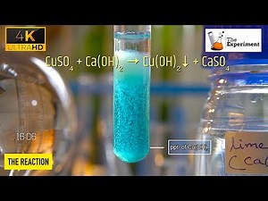 What is the reaction of Copper sulphate (CuSO4) and Calcium hydroxide or Lime water (Ca(OH)2)?