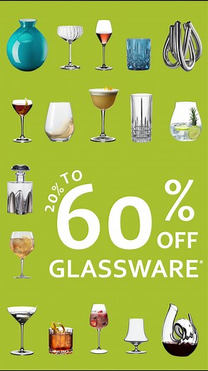 Spring Glassware Sale! Stock up on quality glassware for your spring & summer entertaining from World renowned brands https://www.thestudio.co.nz/shop/Glassware?cat=00483 | The Studio of Tableware