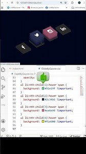 3D Social Media Buttons 😮 | HTML & CSS UI Effect #webdevelopment #htmlcss #coding