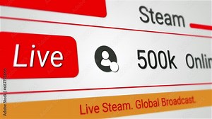 Live Telecast and live stream digital screen with online live users increasing. Stock Video