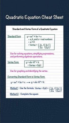 Standard Form vs Vertex Form of a Quadratic (Quick Guide)