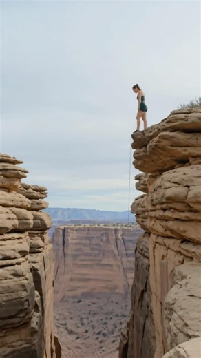 Cliff Trampoline Jump! 👀​🫣​ #cliff #adrenaline #cliffjump #pov