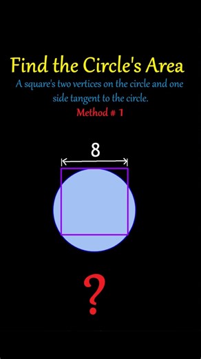 Find the Circle’s Area. Method 1: The "Pure Geometry" Way (Geometric Logic)