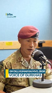 ⚔️ Maj Dilli Kumar Rai MVO, Gurkha Major of 2 RGR 🇳🇵🇬🇧 — stands not just as a leader but as a father figure to his men. With unwavering dedication, discipline, and compassion, he embodies the true spirit of the Brigade of Gurkhas. He shares words of wisdom, knowledge, and heartfelt inspiration for his fellow soldiers and the wider Gurkha community. Listen to his interview with Soniya Sunuwar Rai on ‘Voice of Gurkhas’ at 0909hrs UKT. Stay tuned 📻✨ | BFBS Gurkha