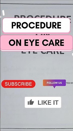 Procedure on Eye Care #eyecare #eyehealth #nursingcare