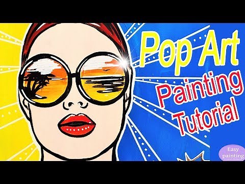 Pop Art Painting Tutorial WOMAN SUNGLASSES. How to paint in acrylics step by step