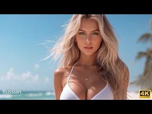 4K AI Art Lookbook｜Stunning Russian Beauty in a Bikini on the Beach