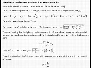 How Einstein calculates the deflection of a light ray due to gravity