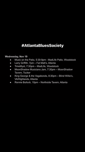 Enjoy some midweek live music today ABS! 🎵🎶💙💙🎵🎶 #atlantabluessociety #supportlivemusicvenues #supportliveblues #supportlivebluesvenues #supportlivemusic | Atlanta Blues Society