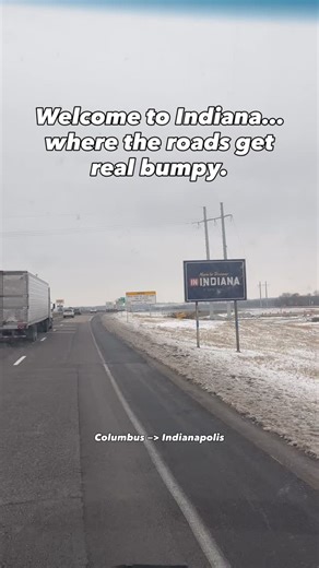 Mitchell Bienvenue | 📍 Columbus, Ohio on Instagram: "Driving from Columbus to Indianapolis on I-70 West for the Big Ten Championship… and the SECOND you cross from Ohio into Indiana, the roads turn into a whole different experience 😅 Ohio: smooth sailing. Indiana: “hope your suspension is ready.” If you’ve made this drive before, you know EXACTLY what I’m talking about 😂🏈 #Ohio #Indiana"