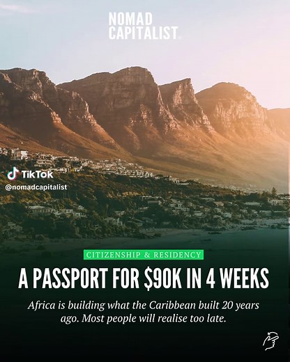 A second passport for $90K in four weeks. Africa is the Plan C nobody is talking about yet. While everyone fights over the same overpriced European golden visas, a handful of African nations are quietly building citizenship and residency programs at entry points that won't last. For our HNWI clients, this is about one thing: optionality. A third or fourth passport that costs less than a watch in your collection but opens doors when the ones you rely on close. Swipe through the carousel for the f