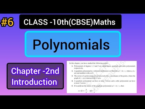 CLASS-10th(CBSE)Math,Chapter -2nd(Polynomials) Introduction ###Maths.