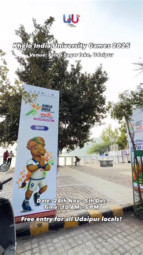 36K views · 23 reactions | Khelo India University Games 2025 is now live in Udaipur!  Venue: Fateh Sagar, Udaipur ️ Date: 24th Nov - 5th Dec ⏰ Time: 10 AM - 5 PM ✨ Free entry for all Udaipur locals! Aao, support karo aur witness karo future sports legends!  #udaipur #udaipurupdates #udaipurupdate #kheloindia #udaipurtourism | Udaipur update | Facebook