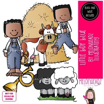 Little Boy Blue clip art, Nursery Rhyme clip art, Literature clip art Mini