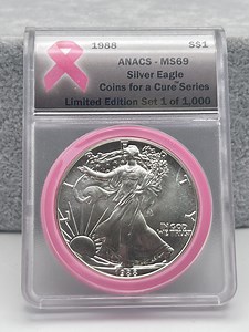 1988 ANACS MS69 Silver Eagle Coin: Limited Edition 'cure' Series - Etsy