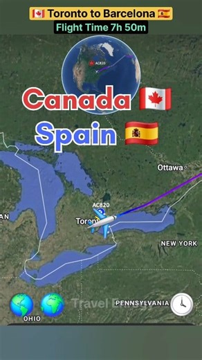148K views · 2K reactions | Canada Toronto  to Spain Barcelona ...