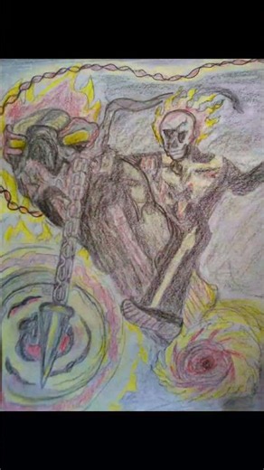Ghost Rider Drawing with Pencil Colors 💀🔥 | Step by Step