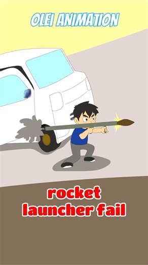 rocket launcher fails #animation #meme #trending #fail