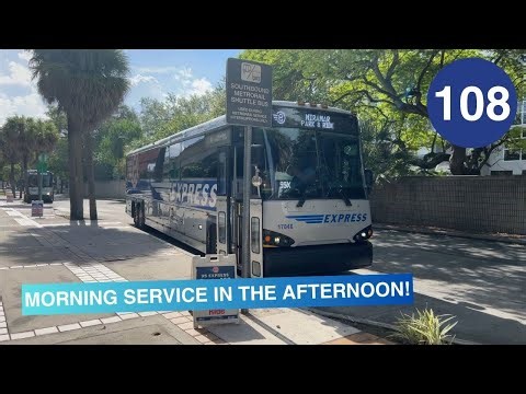 Riding Broward County Transit Bus 108, Miramar Park & Ride to Culmer Station, 2017 MCI D4500CT