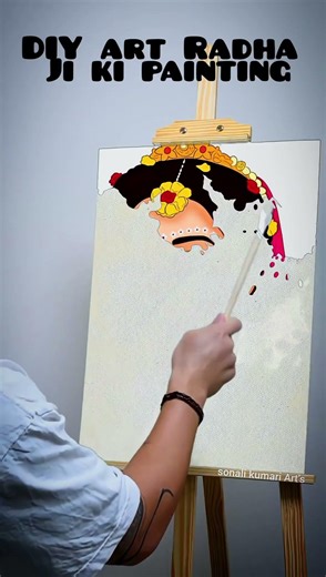 how do you make Canvas Radha Ji ki painting #RadhaJi #painting #art